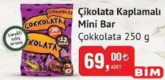 ÇOKKOLATA ÇİKOLATA KAPLAMALI MİNİ BAR 250 G - BAYRAM ŞEKERİ/ÇİKOLATASI